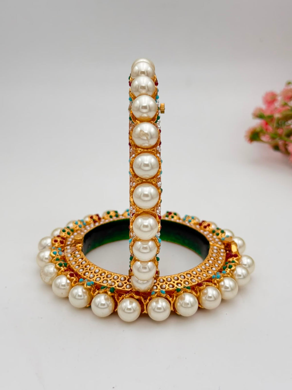 Pearl Kundan Bangles