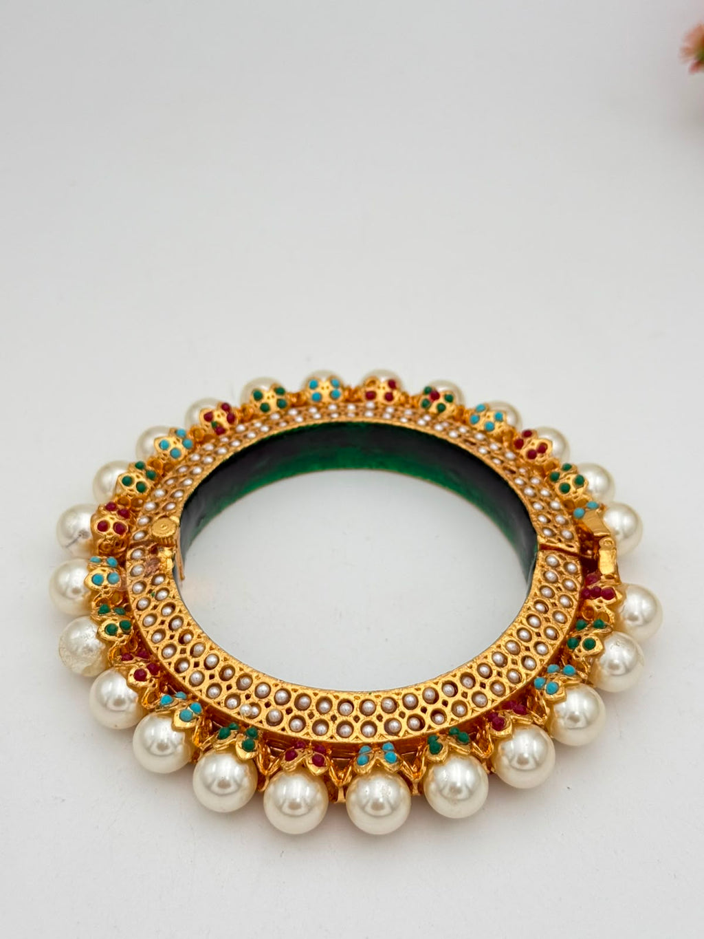 Pearl Kundan Bangles