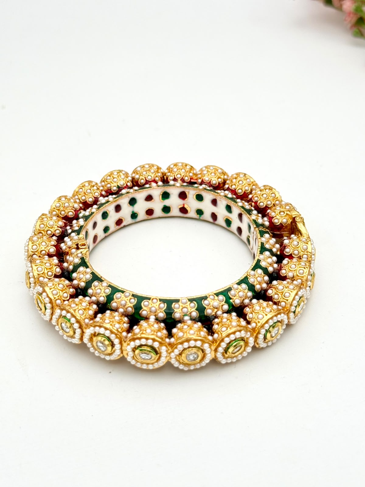 Royal Kundan Pearl Bangles