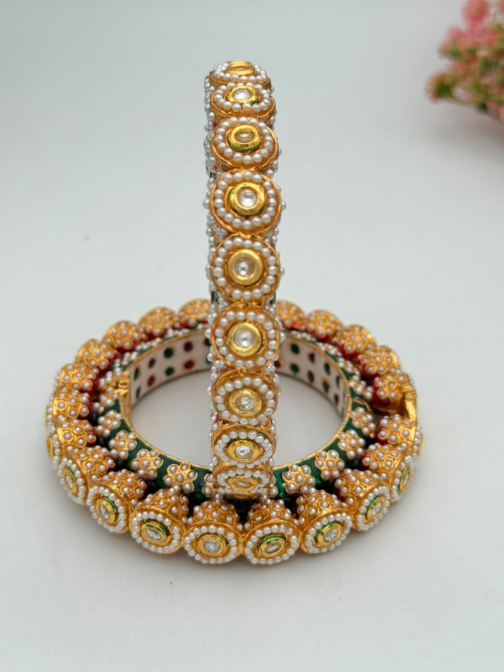Royal Kundan Pearl Bangles