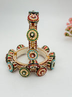 Royal Multicolor Pearl Kundan Bangles