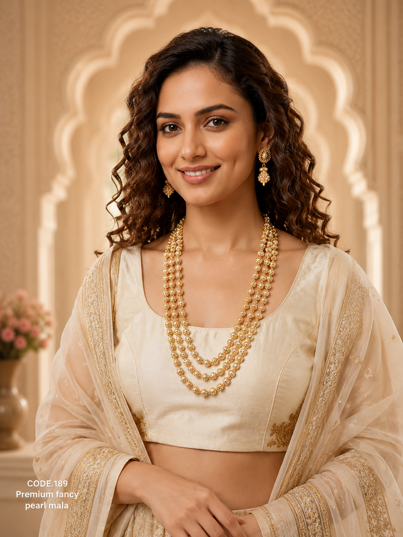Golden Pearl Layered Mala