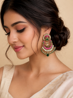 Emerald Royale Kundan Ear Cuffs